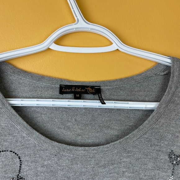 Jane & John Cat Rihinestone top - Picture 3 of 6